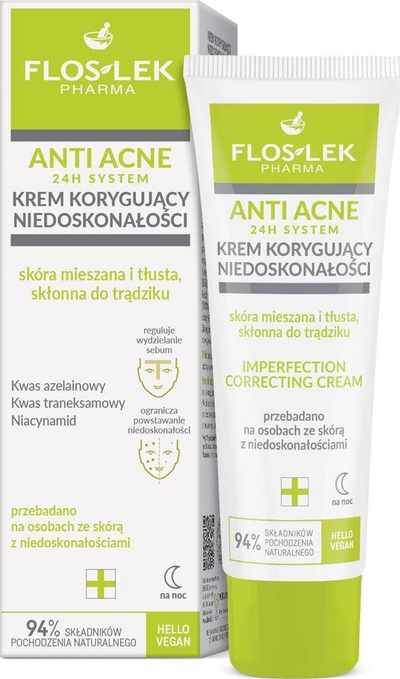 Krem fytyre Floslek Anti Acne System, për akne, 50ml