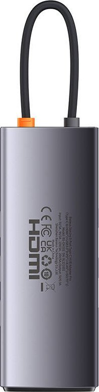 HUB USB C Baseus 8 në 1, HDMI 4K 60Hz, PD 100W, gri metalik