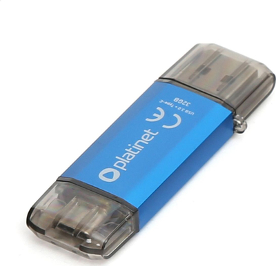 Pendrive Platinet USB 3.0 + Type-C 32GB, e kaltër