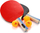 Set pingpongu Meteor, 2 paleta, 3 topa, portokalli