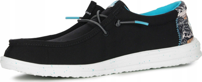 Këpucë burra Hey Dude Wally H2O Tropical M 40702-0FF, slip on, taban i bardhë, të zeza