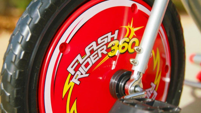 Tricikel për kalamaj Razor Flash Rider 360, 3 rrota, kthese 360°, i kuq