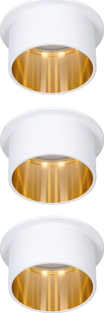 Spot LED të mbërthyer Paulmann Gil, set 3 copë, IP44, i bardhë ari