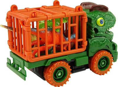 Lodër kamion dinosauri Leantoys DIY, set me dino, jeshile portokalli