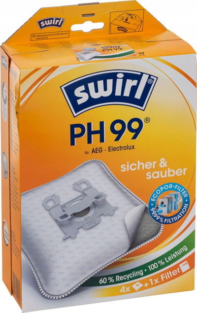 Qese pluhuri Swirl PH 99, për AEG Electrolux, Micropor Plus, set 4 copë
