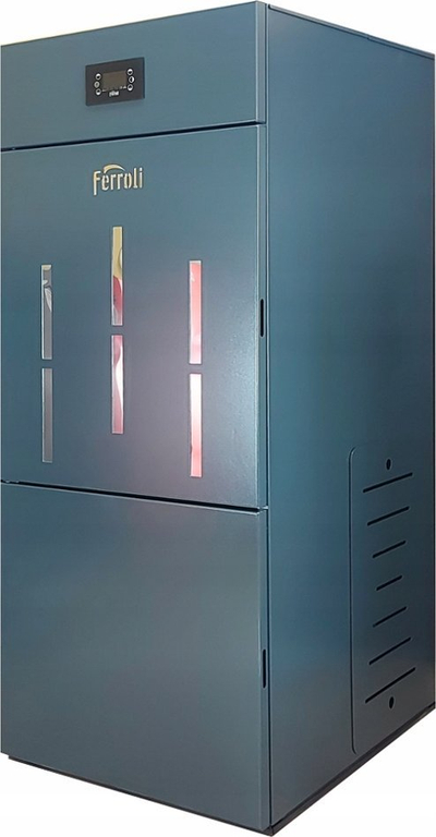 Kaldajë peleti Ferroli Biopellet Pro 24kW, rezervuar 105kg, gri