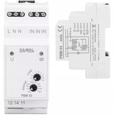 Relé impulsive bistabile Zamel PBM-33, 230V AC, 16A, e bardhë