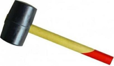 Чекан од гума Juco Rubber Hammer 480G, глава 480 g, дрвена рачка, црн