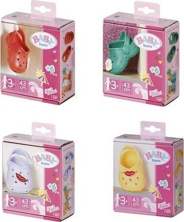Këpucë për kukulla BABY Born Shoes with Pins, për kukulla 43cm, me pins dekorativë, ngjyra të ndryshme