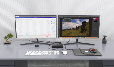 Stacion dokimi I-Tec Thunderbolt 3 USB-C, me dy DisplayPort, 4K, gri
