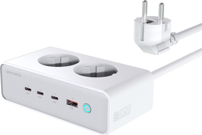 Karikues tavoline 4smarts GaN 65W, USB, me priza AC, i zi