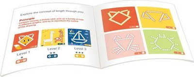 Loja edukative Tooky Toy Creative Math Sticks, 36 shkopinj magnetikë, 22 x 22 x 3 cm, shumëngjyrëshe