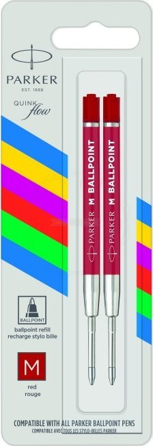 Refil stilolapsi Parker Ballpoint Pen Refill, madhësia M, set 2 copë, i kuq