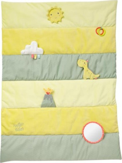 Qilim lojërash për bebe Fehn Baby Gym 3D Activity Blanket Happy Dino, me hark lojërash, shumëngjyrësh