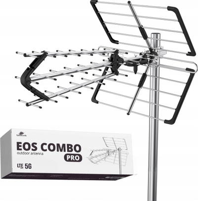 Antena DVB T2 Spacetronik Eos Pro Combo, për TV tokësor, e zezë