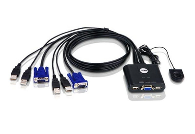 Ndërprerës KVM ATEN CS22U-A7, USB, VGA, i zi