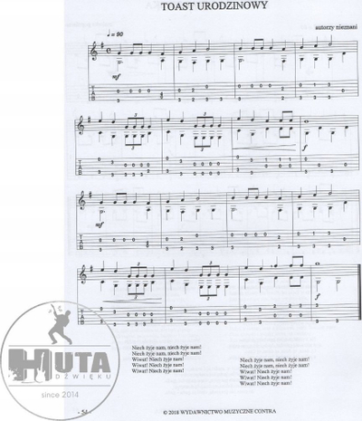 Libër muzike “Contra Easy Feast Songs Classical Guitar”, këngë festive për kitarrë klasike