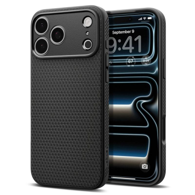 Mbrojtëse telefoni Spigen Liquid Air, për iPhone 17 Pro Max, TPU, e zezë matte