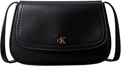 Çantë crossbody Calvin Klein Monogram Flap Camera Bag, për femra, e zezë