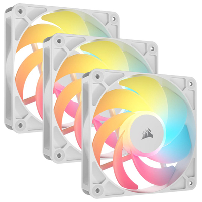 Кулер куќиште CORSAIR RS120-R ARGB, 120mm, пакет 3 парчиња, бел