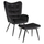 Kolltuk me stol këmbësh Crawley 70x57x103Hcm (HM8918.04), zezë