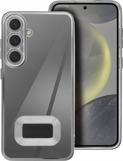 Futera Glam për Samsung Galaxy A55 5G, transparente me kornizë argjendi