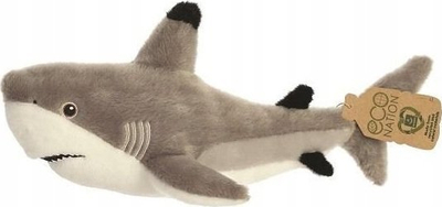 Lodër pelushi Wild Republic Cuddly Shark, 38cm, peshkaqen, e bardhë gri