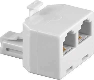 Splitter telefoni OEM RJ11 CAT3 6P4C, 1x mashkull 2x femër, i bardhë