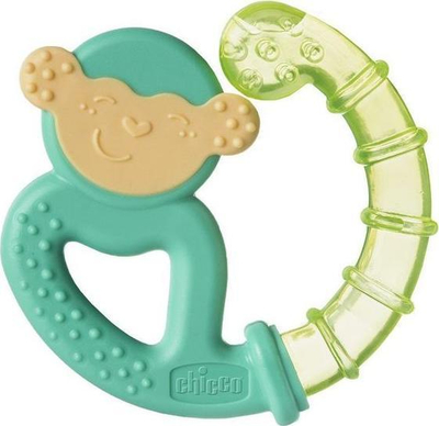 Unazë ftohëse për dhëmbë Chicco Water Teether Monkey, 4m+, me ujë, shumëngjyrëshe