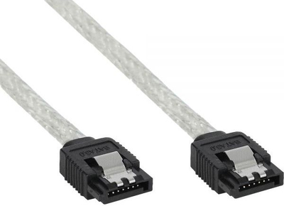 Кабел SATA InLine 27307R, 0.75m, 6 Gb/s, сив