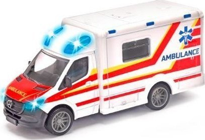 Lodër autoambulancë Majorette Grand Series Mercedes Benz, për kalamaj, e bardhë