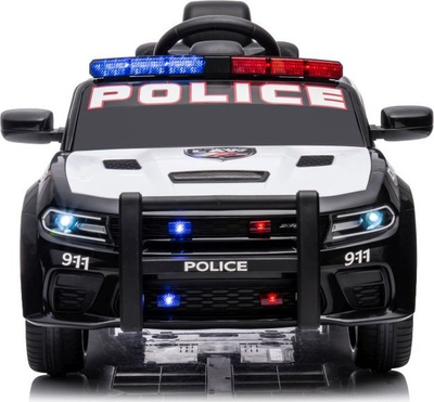 Makinë lodër me motor LEAN Toys Dodge Charger Police 022237, me bateri, bardh e zi