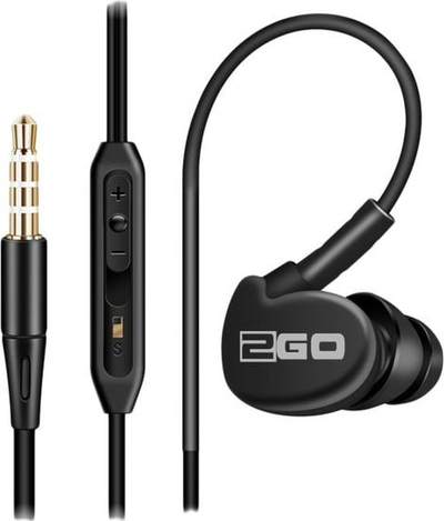 Kufje me kabllo 2GO Active 1, in-ear, me mikrofon, të zeza