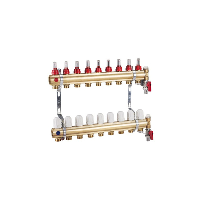 Manifold ngrohjeje PHA-107/1, 4 qarqe, PN6 CuZn, ngjyrë bronzi