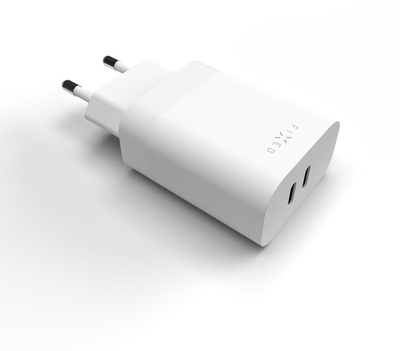 Karikues FIXED me 2x USB-C, PD, 35W, i bardhë