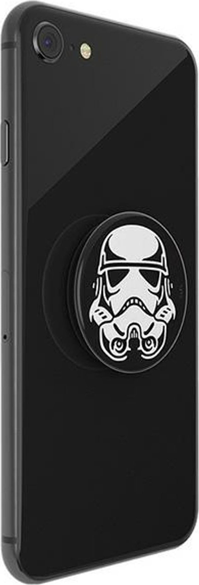 Mbajtëse telefoni PopSockets PopGrip Stormtrooper Icon, për smartphone, me dizajn Star Wars, e zezë