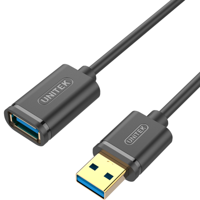 Kabllo Unitek Y-C457GBK, USB 3.0 AM-AF, 1m, e zezë
