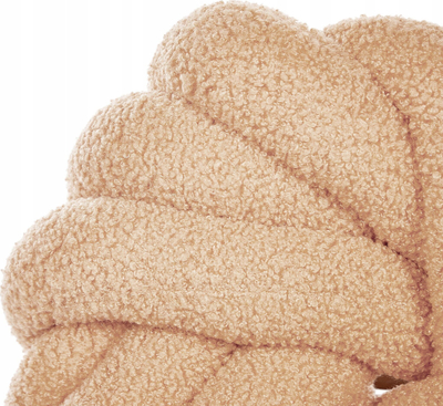 Jastëk dekor Knot, boucle, 31 x 31 cm, bezhë