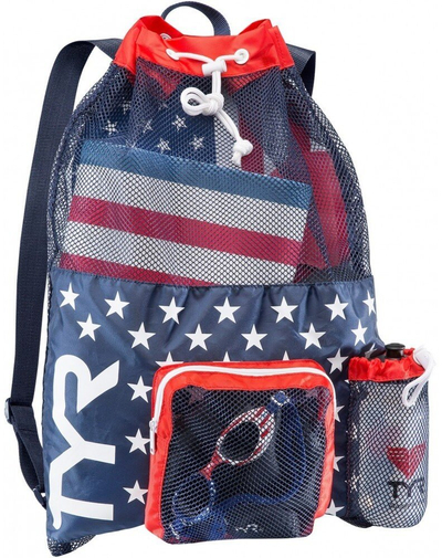Çantë shpine rrjete TYR Alliance Big Mesh Mummy Bag, 40 l, e kuqe dhe blu e errët