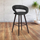 Stol bari Flash Furniture, 75cm, lëkurë sintetike, i zi