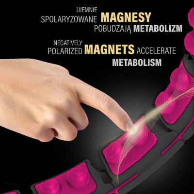 Rreth fitnesi magnetik HMS HHM16, me peshë, me numërues, rozë e zi