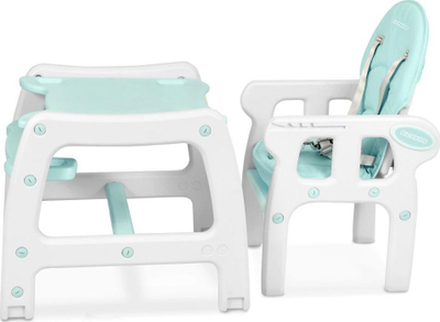 Висока столче Ricokids Sinco 5in1, прилагодливо, со тацни, туркозна боја