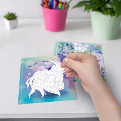 Книга за активности Nebulous Stars Paint by Stickers, 14 страници, 1350 налепници, многу обоена