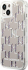 Kutia mbrojtëse Karl Lagerfeld Liquid Glitter Monogram për iPhone 14 Plus 6.7", hardcase TPU PC, argjendtë