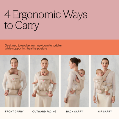 Mbajtëse bebe Ergobaby Omni Deluxe Linen, ergonomike, liri natyral, bezhë