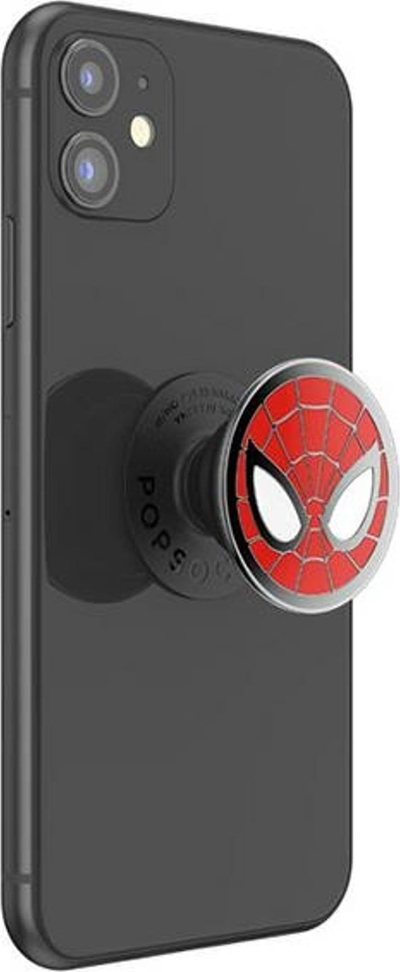 Mbajtëse telefoni PopSockets Enamel Marvel Spider-Man Adhesive PopGrip, me ngjitës, dizajn Spider-Man, e kuqe e zezë
