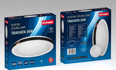 Llampë tavani LED Activejet AJE TRAVIATA, 36W, 4300lm, e bardhë