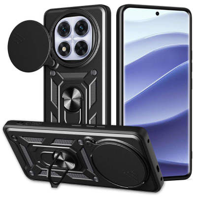 Këllëf telefoni Tech-Protect Camshield Pro për Xiaomi Redmi Note 14 Pro Plus 5G, me unazë 360°, me mbrojtje kamere, i zi