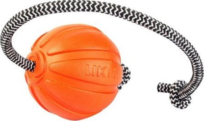 Lodër për qen LIKER Cord, top me litar, portokalli