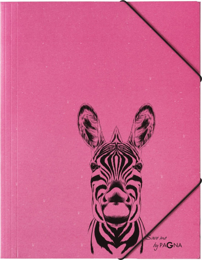 Dosje me goma në qoshe PAGNA Corner Zebra, DIN A4, karton, fuksia